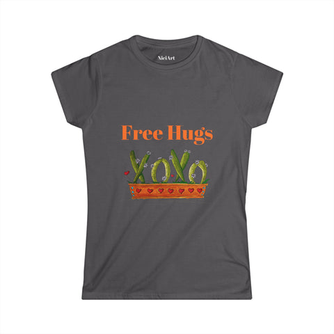 Free Hugs with cactus Women's Softstyle Tee