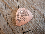 copper eagle head guitar pick - playable