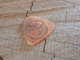 copper guitar pick - playable with 2 ravens
