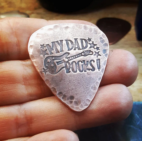 Copper guitar pick - playable with My Dad Rocks