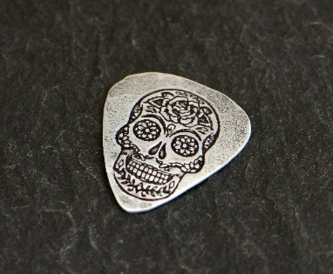 playable sugar skull guitar pick