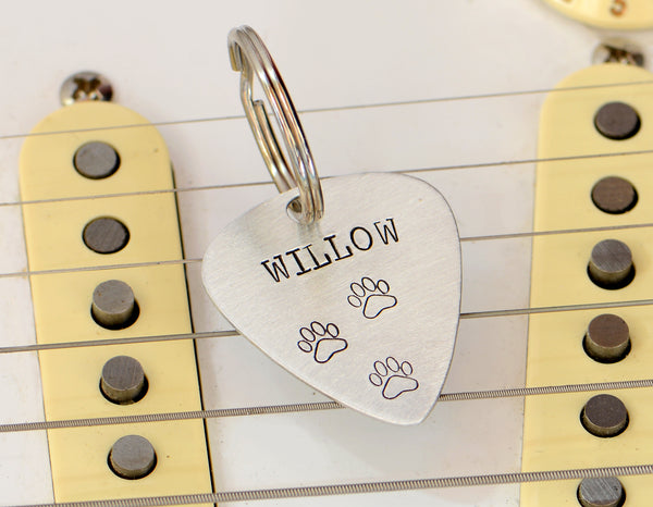 Aluminum Guitar Pick Dog Tag for a Rock n Pup Nici s Picks