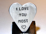 Guitar Pick I Love You Handmade from Aluminum