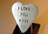 Guitar Pick I Love You Handmade from Aluminum