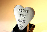 Guitar Pick I Love You Handmade from Aluminum