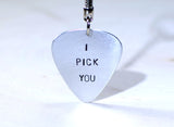 Guitar Pick Key Chain I Pick You in Aluminum