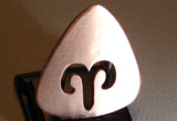 Copper Guitar Pick Handmade with Zodiac Sign