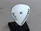 Anniversary sterling silver guitar pick and stand
