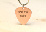 Dad Guitar Pick Copper Key Chain for a Rocking Fathers Day