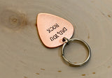 Dad Guitar Pick Copper Key Chain for a Rocking Fathers Day