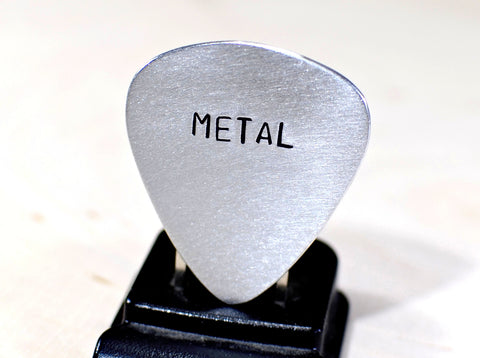 Guitar Pick Handmade from Aluminum for a Metal Head