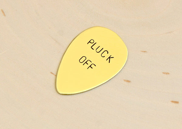 Pluck Off Brass Teardrop Guitar Pick Nici s Picks