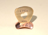 Copper guitar pick stand rock on edition