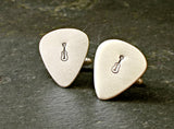 Guitar pick sterling silver cuff links for musical inspiration