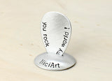Aluminum Teardrop Jazz Guitar Pick with You Rock My World