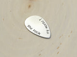 Aluminum Teardrop Jazz Guitar Pick with You Rock My World