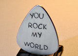 Guitar Pick Handmade from Aluminum with You Rock
