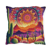 Mandala dot art outdoor pillow