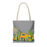 Grey Tote bag with desert scenery