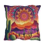 Mandala dot art outdoor pillow
