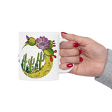 I Love Cave Creek Coffee Mug witn halfmoon and cacti - my original art