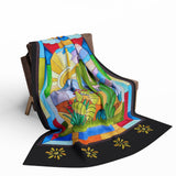 Arctic Fleece Blanket with stained glass window design