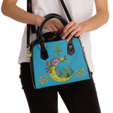 Shoulder Handbag blue with my cactus drawings