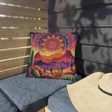 Mandala dot art outdoor pillow