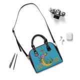 Shoulder Handbag blue with my cactus drawings