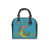 Shoulder Handbag blue with my cactus drawings