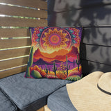 Mandala dot art outdoor pillow