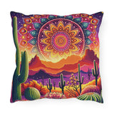 Mandala dot art outdoor pillow