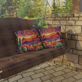 Mandala dot art outdoor pillow