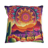 Mandala dot art outdoor pillow