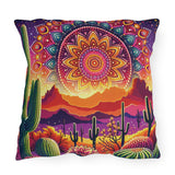 Mandala dot art outdoor pillow