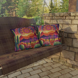 Mandala dot art outdoor pillow