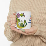 I Love Cave Creek Coffee Mug witn halfmoon and cacti - my original art