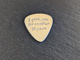 Sterling silver guitar pick for 25th anniversary - custom guitar pick