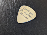 Sterling silver guitar pick for 25th anniversary - custom guitar pick