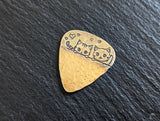 Bronze guitar pick with cute cats