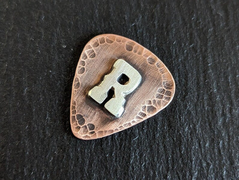 guitar picks with your choice of metal and letter style