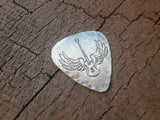 sterling silver guitar pick - playable with winged guitar