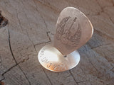 bronze memorial guitar pick with stand