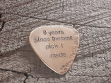 8 year or 19 year anniversary bronze guitar pick - playable