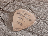 8 year or 19 year anniversary bronze guitar pick - playable