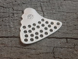 sterling silver shark tooth guitar pick with holes