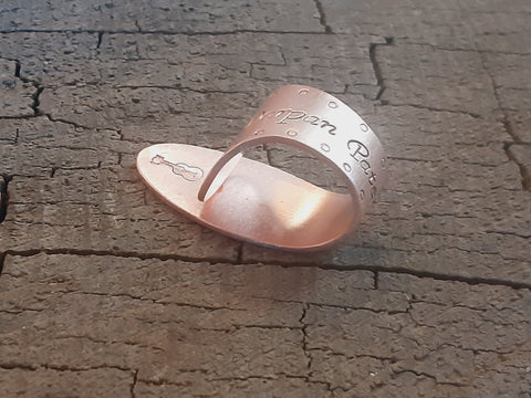 copper thumb pick with your custom name or custom saying