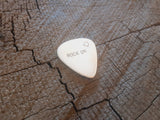 sterling silver guitar pick - playable with rock on and heart