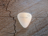 sterling silver guitar pick - playable with rock on and heart