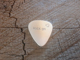 sterling silver guitar pick - playable with rock on and heart